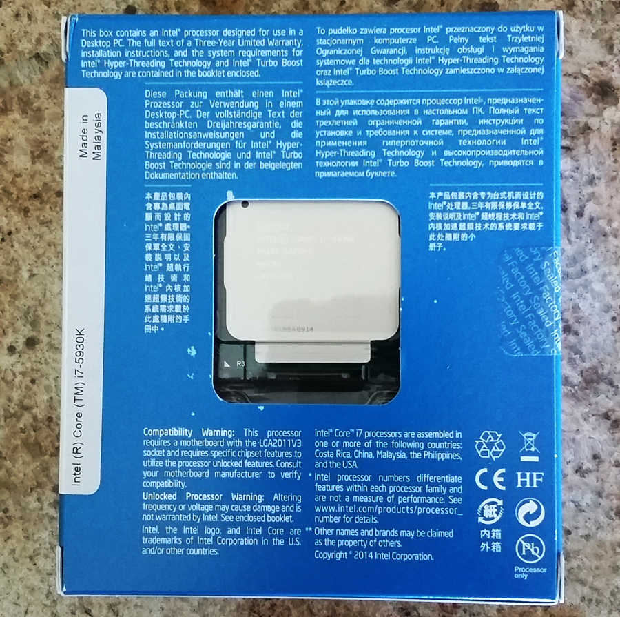 Intel Core i7-5930K Haswell-E 3.5GHz UNLOCKED Six-Core Sealed NEW