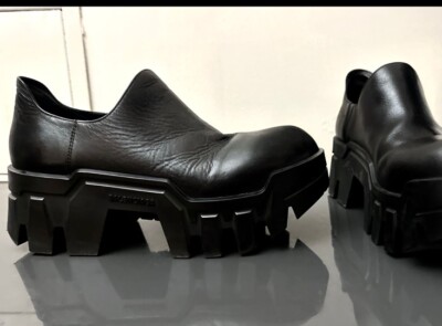 Balenciaga Bulldozer Platform Mini Boots, Black Leather, 2023