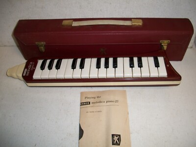 Vtg Hohner Melodica Piano 27 Made in Germany w/ Case Red Retro