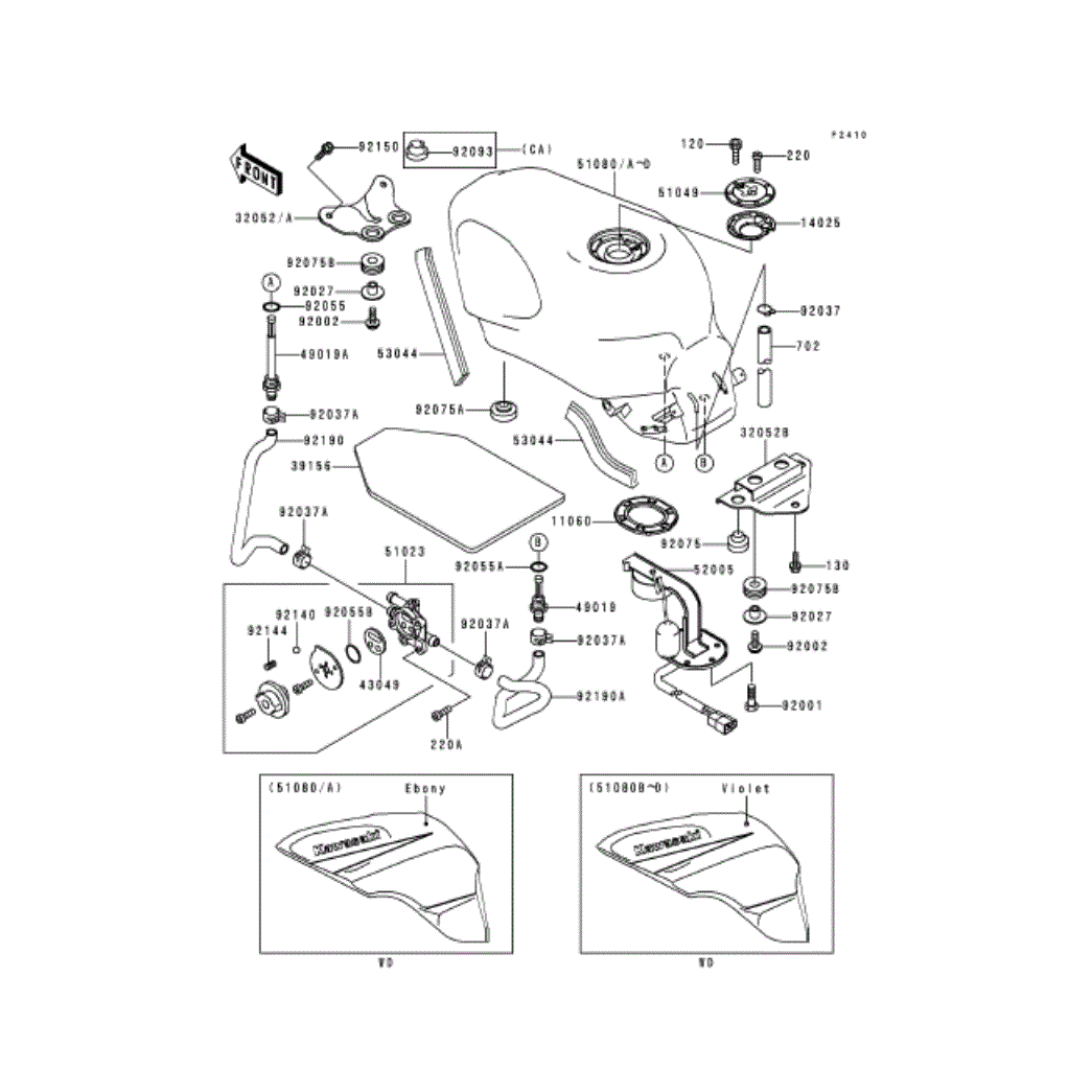 KAWASAKI Genuine Fuel Tap Petcock NINJA ZX6 ZX600 ZZR600 51023