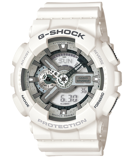 Casio G-Shock Unisex Watch GA-110C-7A White Resin Digital & Analog