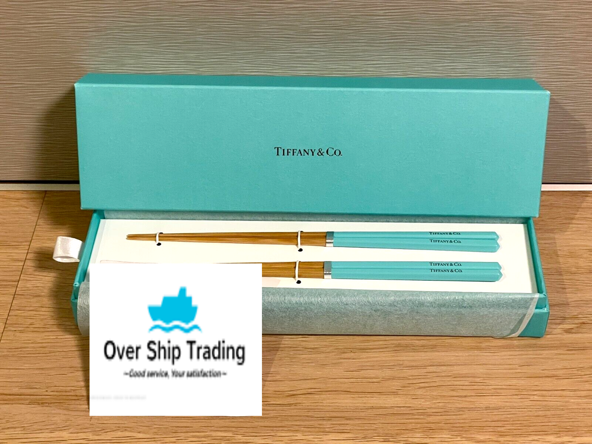 Tiffany & Co. Chopsticks 2 Piece Pair Blue Novelty Gift Tableware