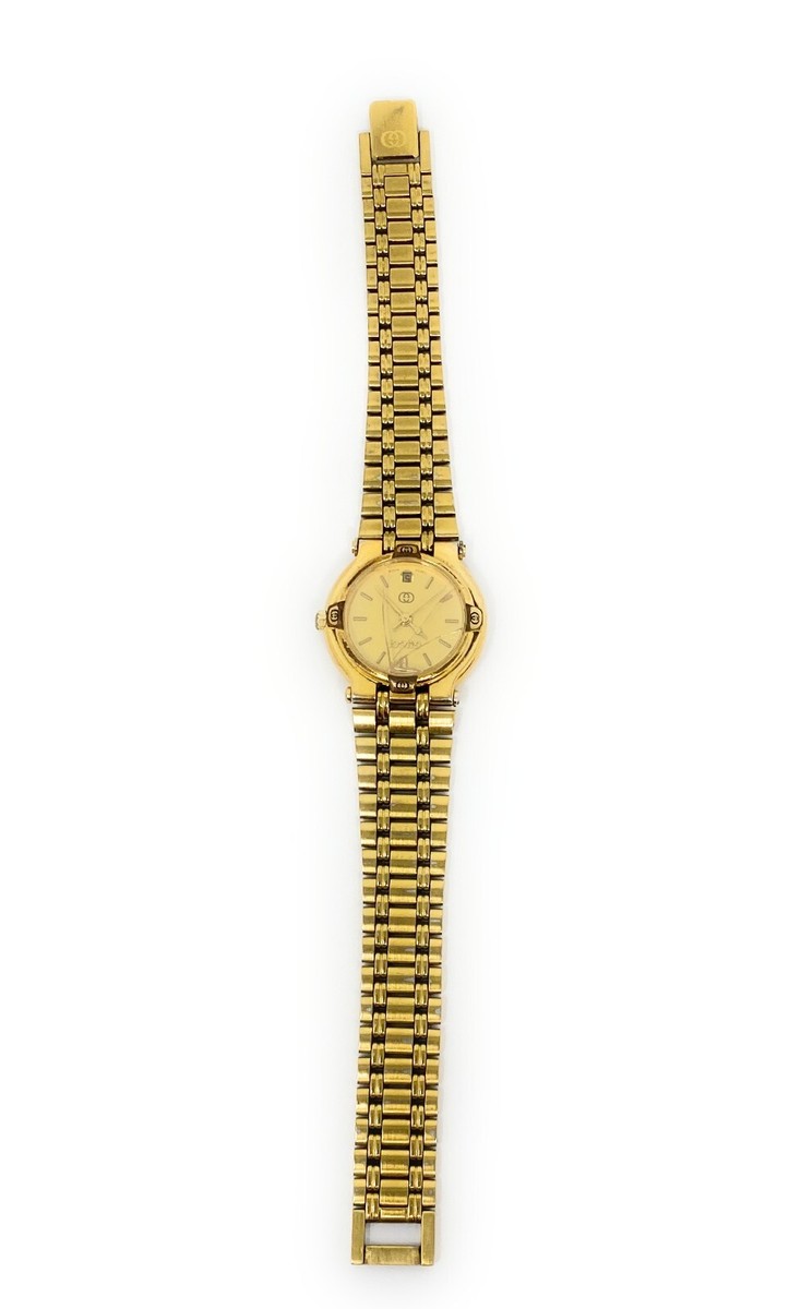 Gucci #9200 L Gold plated Bracelet watch - Broken Crystal