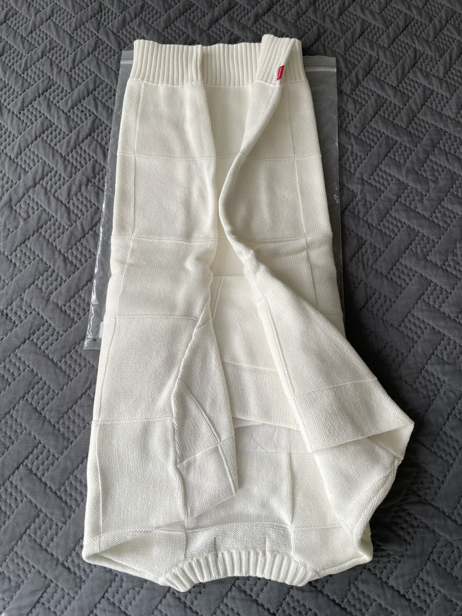 Supreme Tonal Checkerboard Small Box Sweater, White, Sz M | eBay