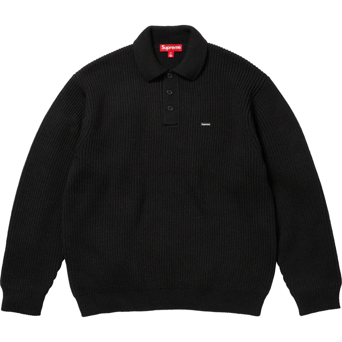 Supreme Small Box Polo Sweater FW23 4colors Black Ivory Grey Brown