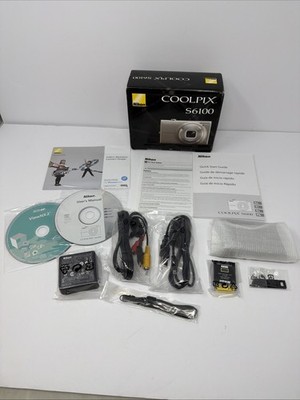 Nikon COOLPIX S6100 16.0MP Digital Camera - Silver for sale online