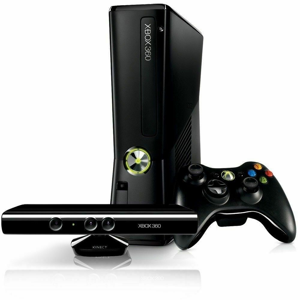 Microsoft Xbox 360 S Slim 4GB Console Bundle Kinect Controller + 5