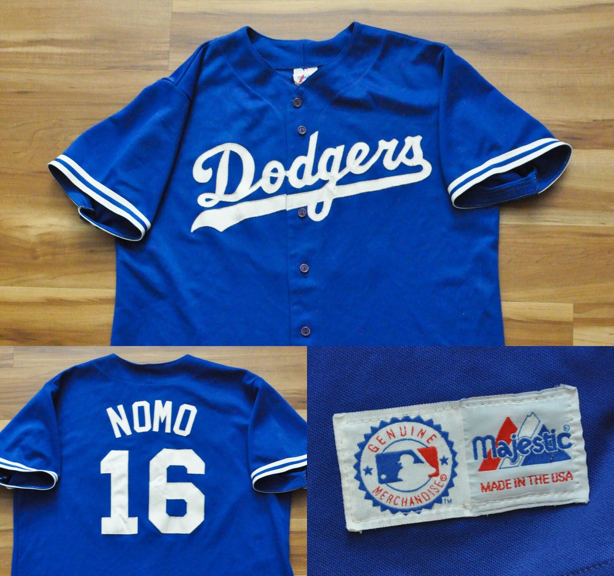 Hideo Nomo #16 Los Angeles Dodgers Majestic Jersey Blue Sewn Men