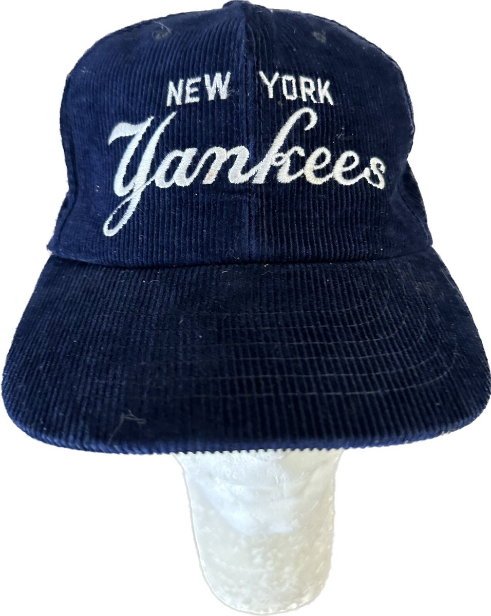 Vintage 80s Yupoong New York NY Yankees Corduroy Script Snapback