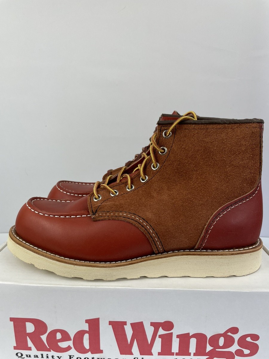 Red Wing Boots 8819 Men's 9.5 D With Box Mixed Leather Oro Russet
