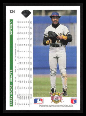 Barry Bonds 1992 Upper Deck #134 Pittsburgh Pirates | eBay