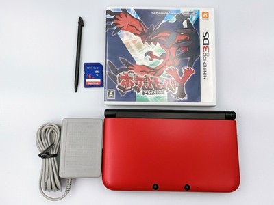 Rank S} Nintendo 3DS XL LL Console Black Red SD Pokemon Y Japan