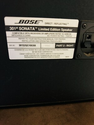 Bose 301 Series III Pair Direct Reflecting Speakers-Matching