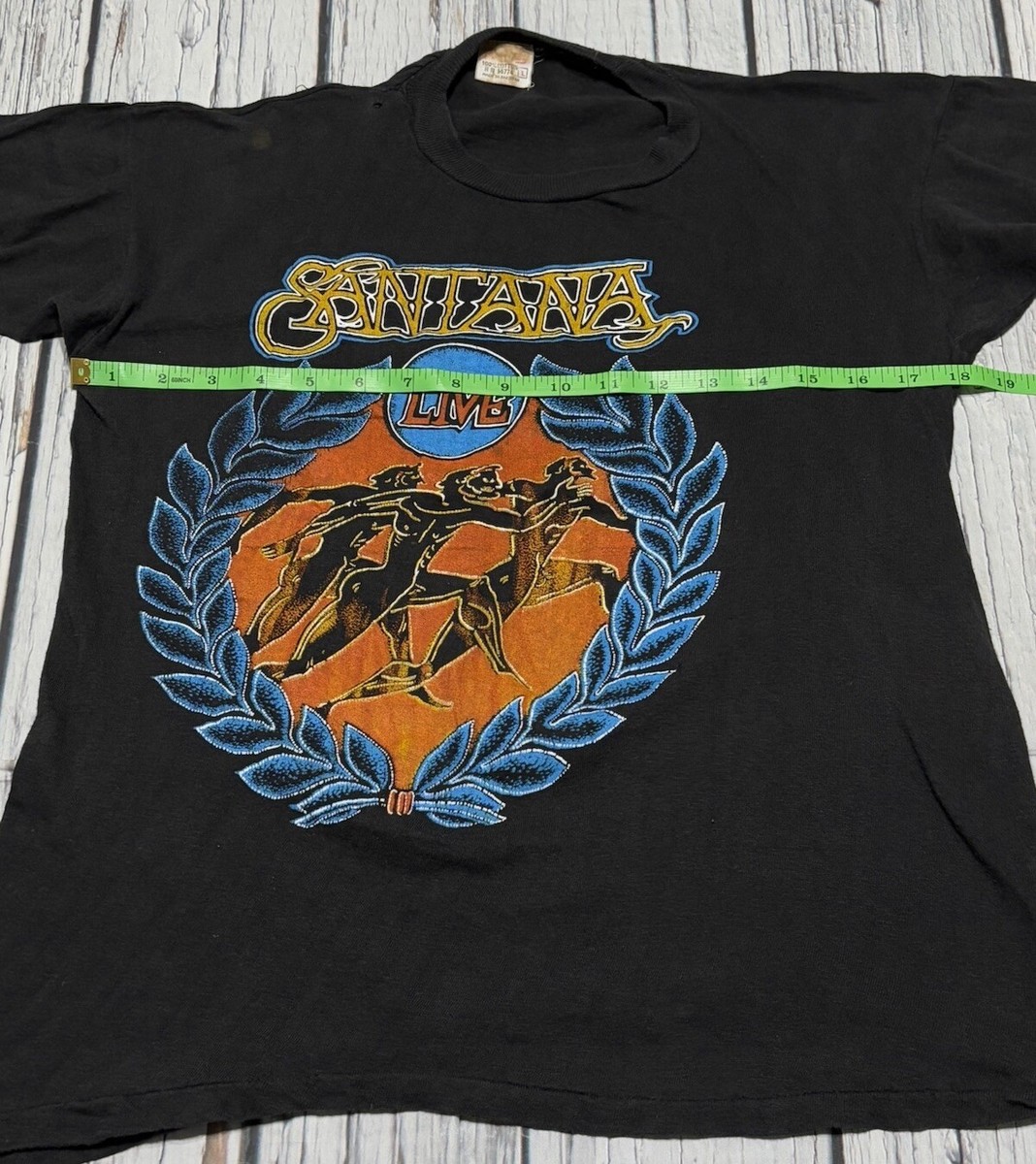 Vintage Carlos Santana In Concert 70s Ringer T-Shirt Rare Double