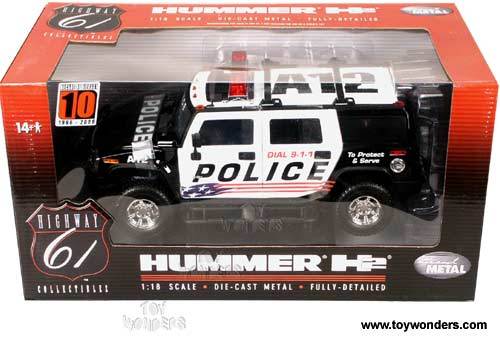 HUMMER H2 POLICE VERSION SPECIAL EDITION 1/18 Scale HIGHWAY 61