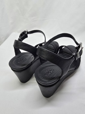 Crocs Leigh II Cross Strap Strappy Ankle Wedge Sandals Black