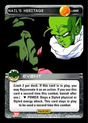 DBZ Dragon Ball Z TCG Card Panini Heroes & Villains U98 Nail's