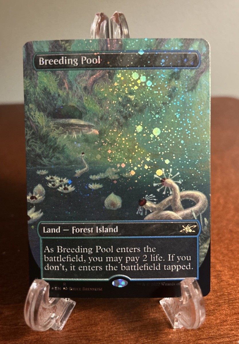 MTG Breeding Pool (Borderless) Unfinity Galaxy Foil UNF LP Shock