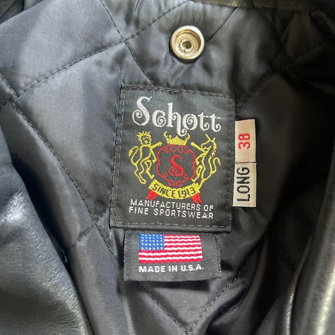 Schott Black Leather Riders Jacket 38 One Star Current Tag #0124
