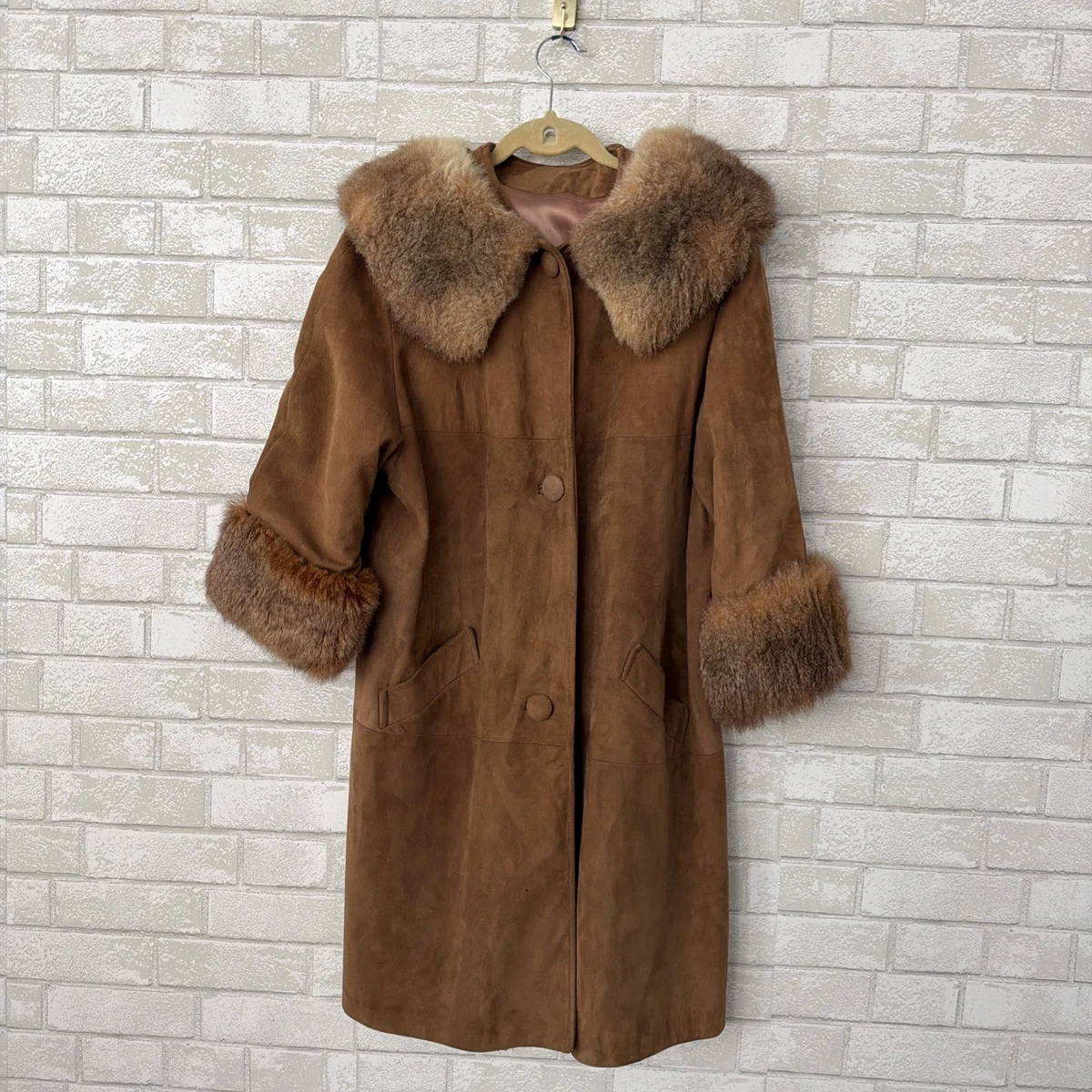Faux Fur Suede Coat Vintage Coats, Jackets & Vests for Women for