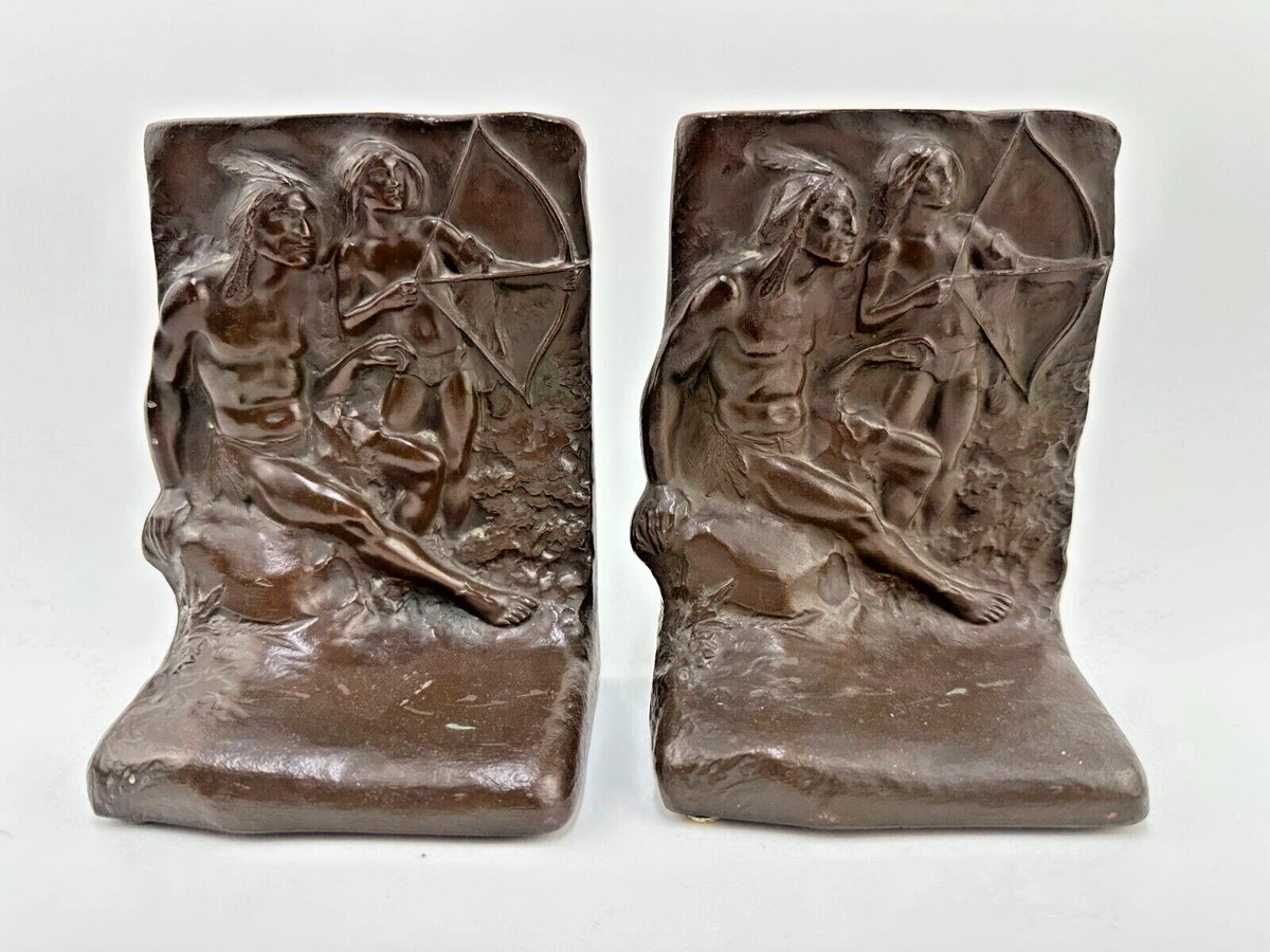 American Indian Bookends In Antique Metalware for sale | eBay
