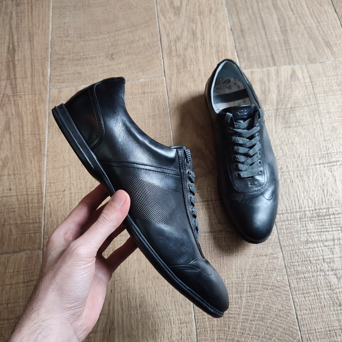 KENZO Paris Men's Black Oxfords Sz 8.5 EU 41 Leather Dress Shoes