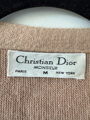 VINTAGE 90s Christian Dior Monsieur Beige Cardigan Men's Sweater