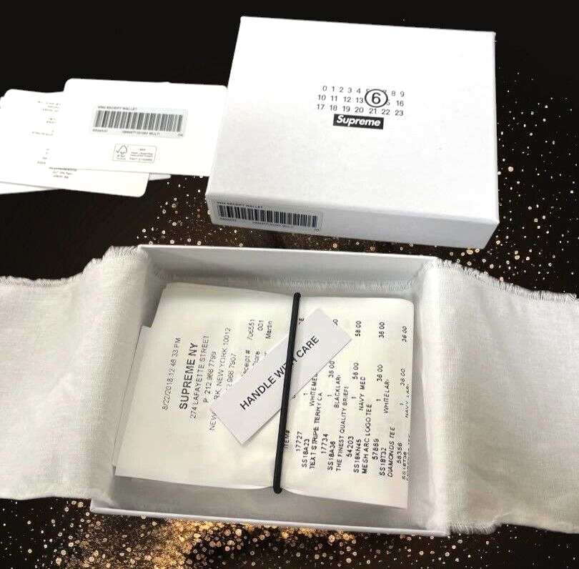 Supreme x MM6 Maison Margiela Receipt Wallet White New Japan JP