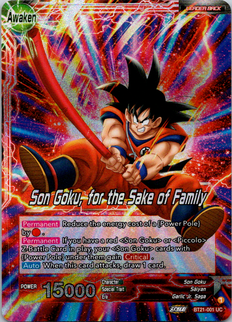 Dragon Ball Super Card Game Son Goku for the Sake of Family Foil
