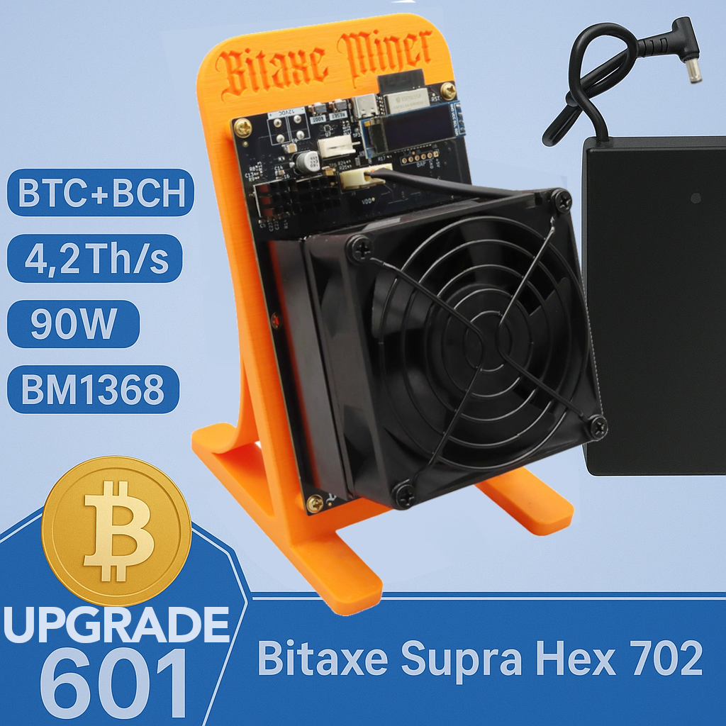 Bitaxe Supra Hex 702 Upgrade Gamma 601 4.2Th/s 2.4g WiFi 90W