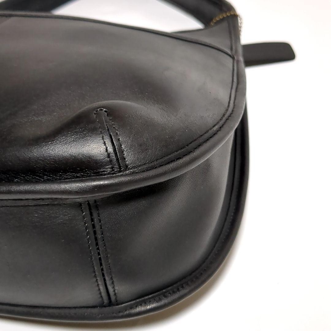 Old Vintage Coach 9033 Black Leather Ergo Pocket Zip Hobo Shoulder