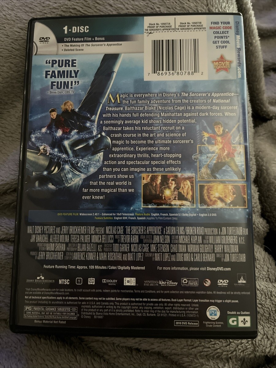 Disney's The Sorcerer's Apprentice DVD. LIKE NEW! Nicolas Cage