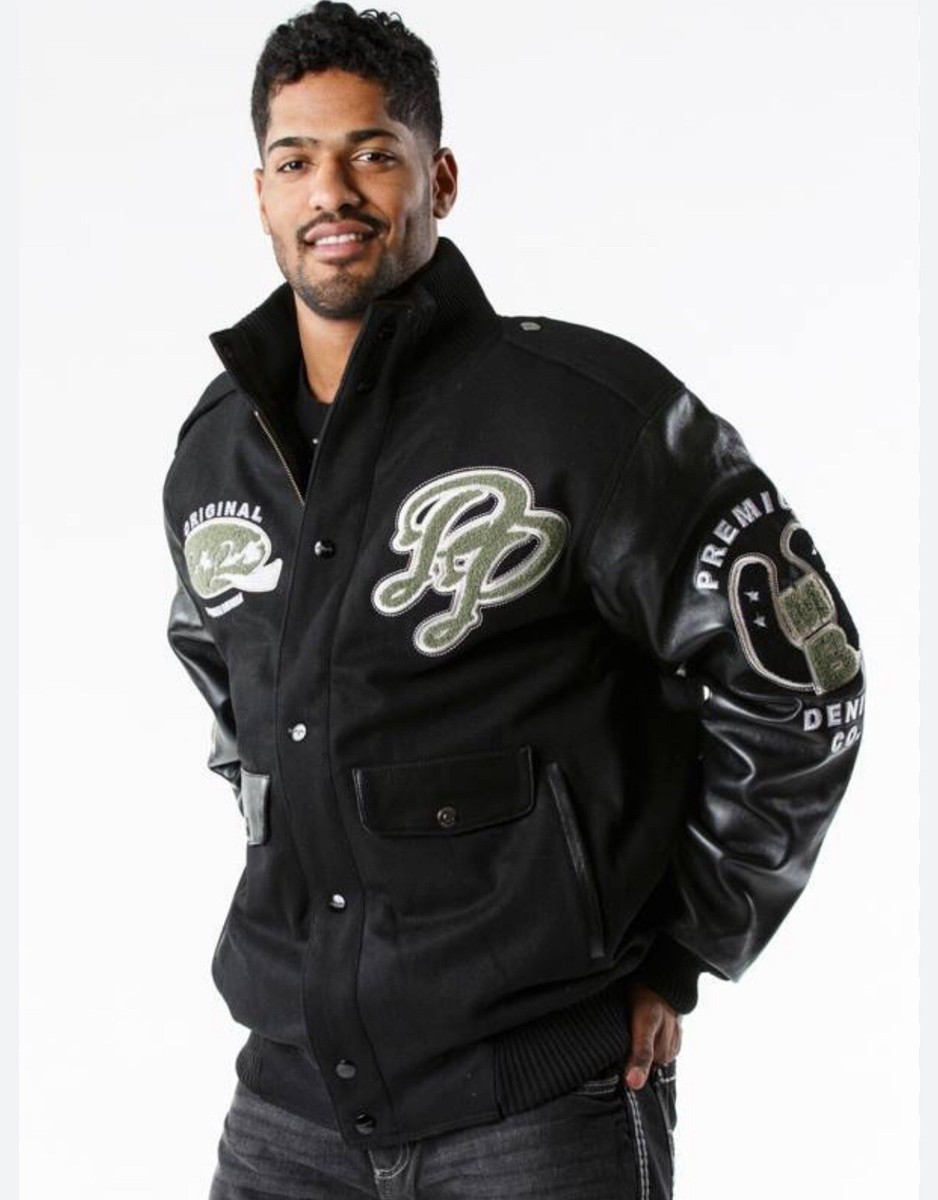 Pelle Pelle Black Exotica 1978 Wool Leather Jacket Sz 4XL Original