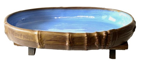 Japanese Porcelain Teacup Vtg Brown Gray Grid Pattern Sencha