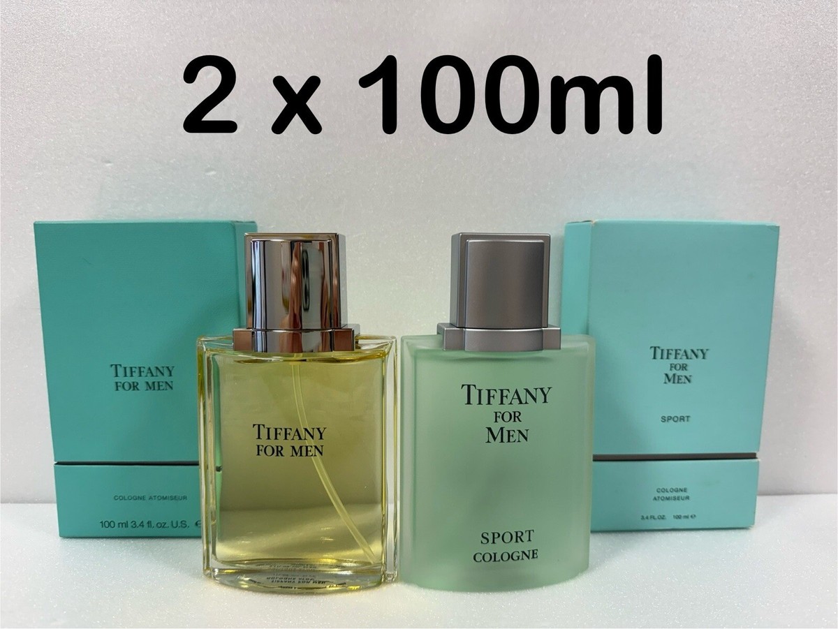 2 x 100ml TIFFANY for Men Cologne Sport Cologne Spray Vintage FREE