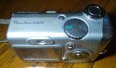 Canon PowerShot A520 4.0MP Digital Camera - Silver Turns On, For