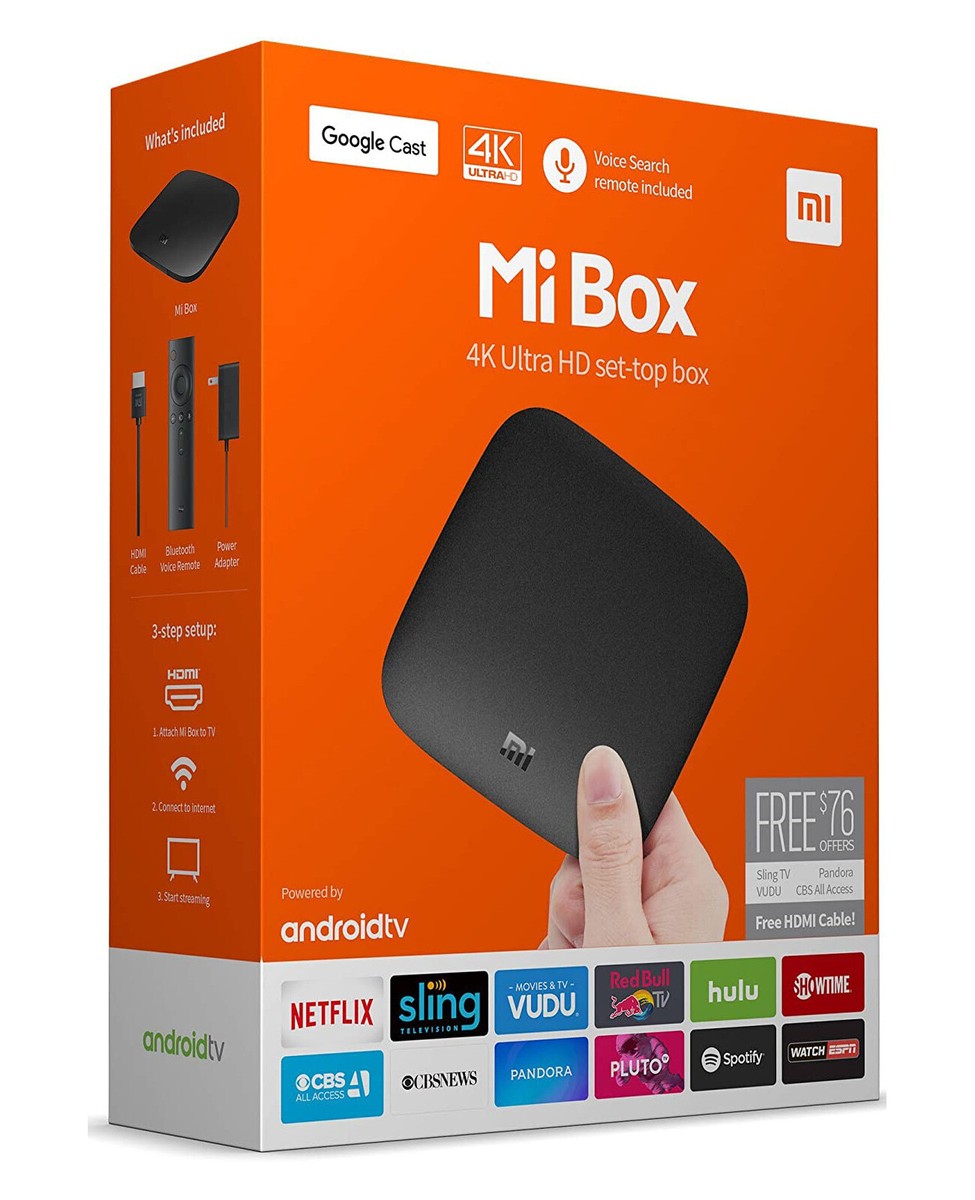 Xiaomi Mi Box 4K Ultra HDR Android TV Box Voice Search Remote