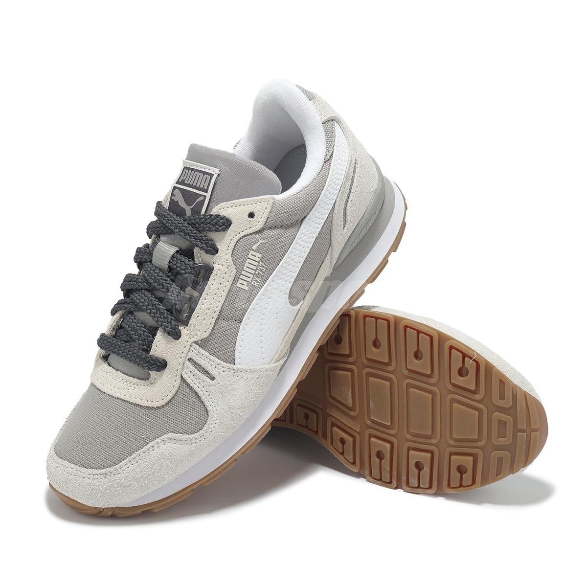 Puma RX 737 Vintage Update Gray Warm White Men Unisex Casual Shoes