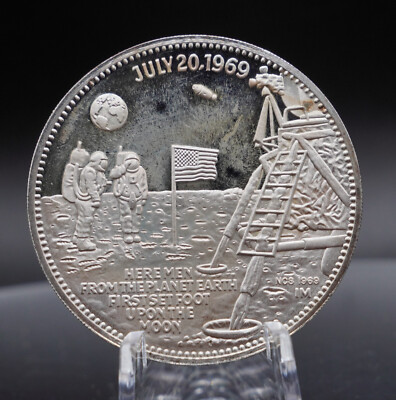 1969 Apollo 11 Neil Armstrong US Space Franklin Mint 925 Silver