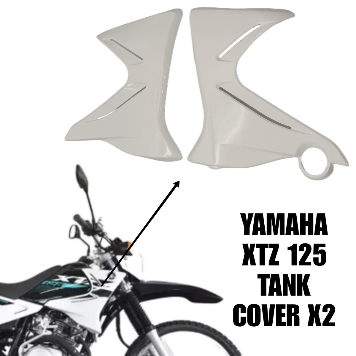 Tank Cover Yamaha XTZ 125 White X2 | eBay
