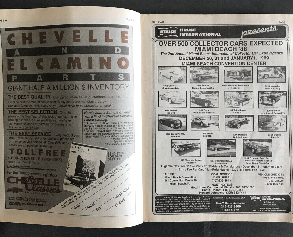 AUTO TRADER-OLD CAR BOOK-JANUARY 1989-U.S. NATIONAL EDITION