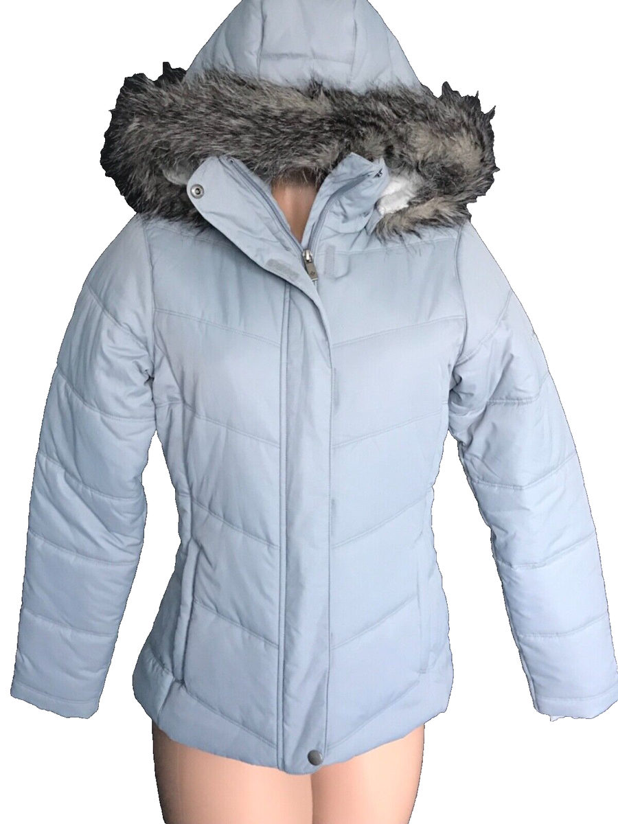 LN! Columbia Women's blue down puffer coat with faux fur hood