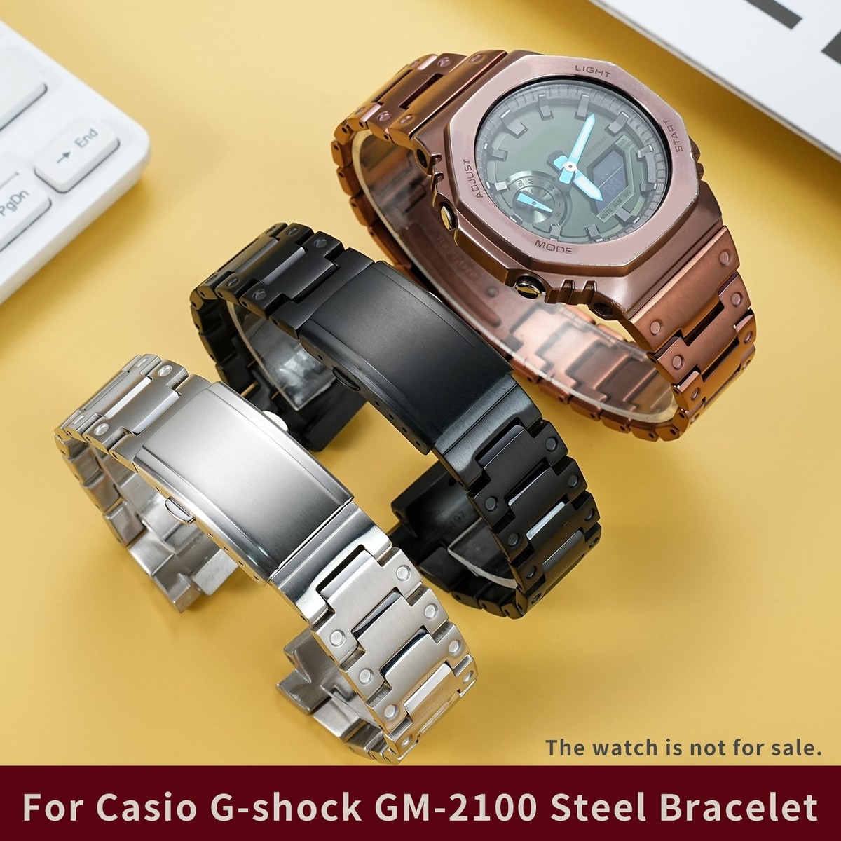 For Casio GA-2100 GM-2100 CasiOak Modified Stainless Steel Metal