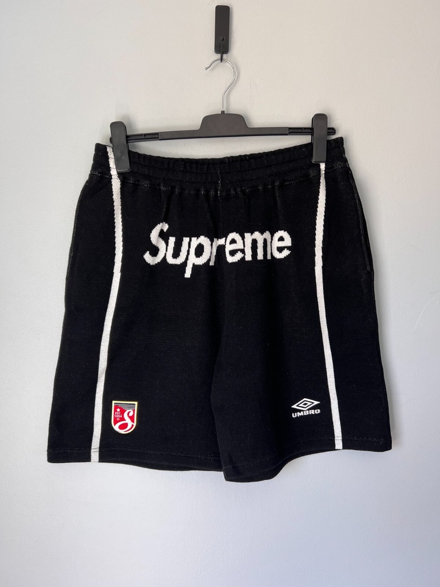 Supreme x Umbro Knit Soccer Shorts - Size Large - Black - NEW | eBay