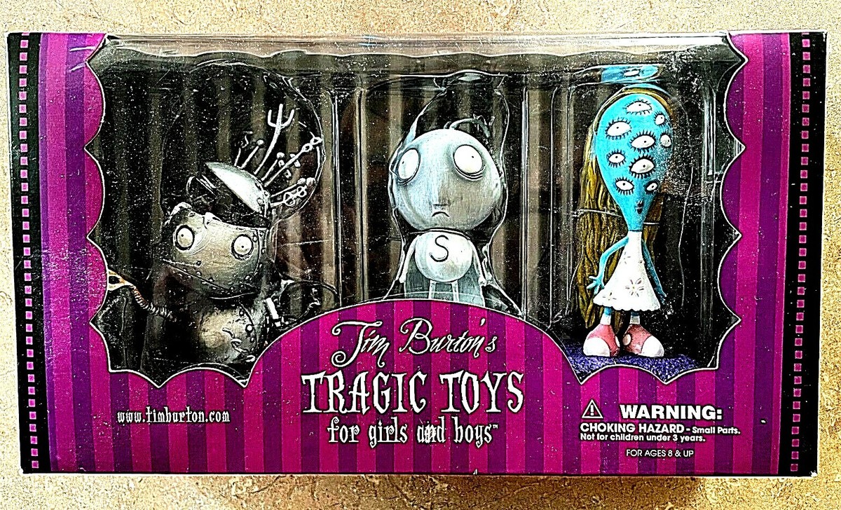 Tim Burton Tragic Toys - 2003 Set of 3 robot boy, stain boy, girl