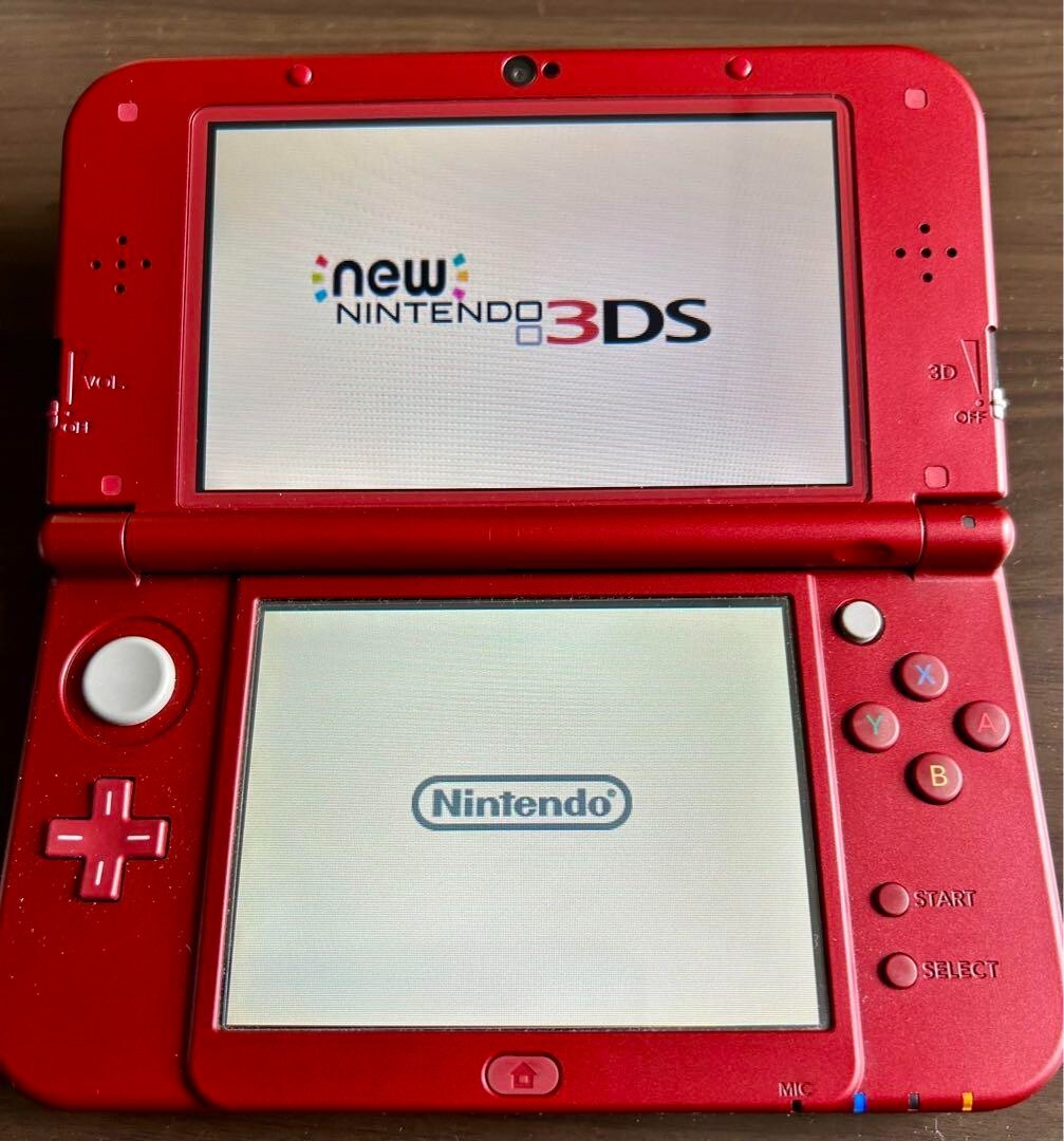 New Nintendo 3DS XL LL Metallic Red Console Stylus Working Tested
