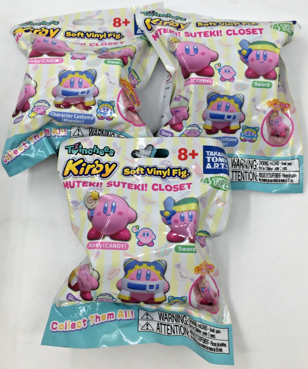 3x Kirby Twinchees Soft Vinyl FIgure Muteki! Suteki! Three Mystery