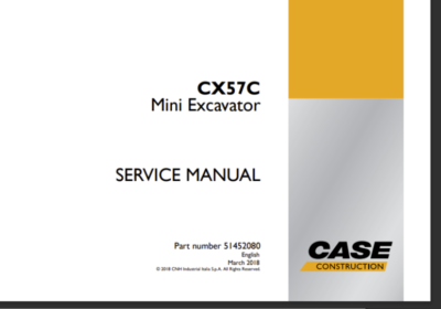 Case CX57C Mini Excavator Complete Repair Service Manual 51452080