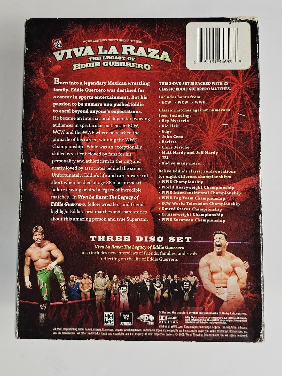 WWE Viva La Raza The Legacy of Eddie Guerrero DVD 2008 3 Disc Set