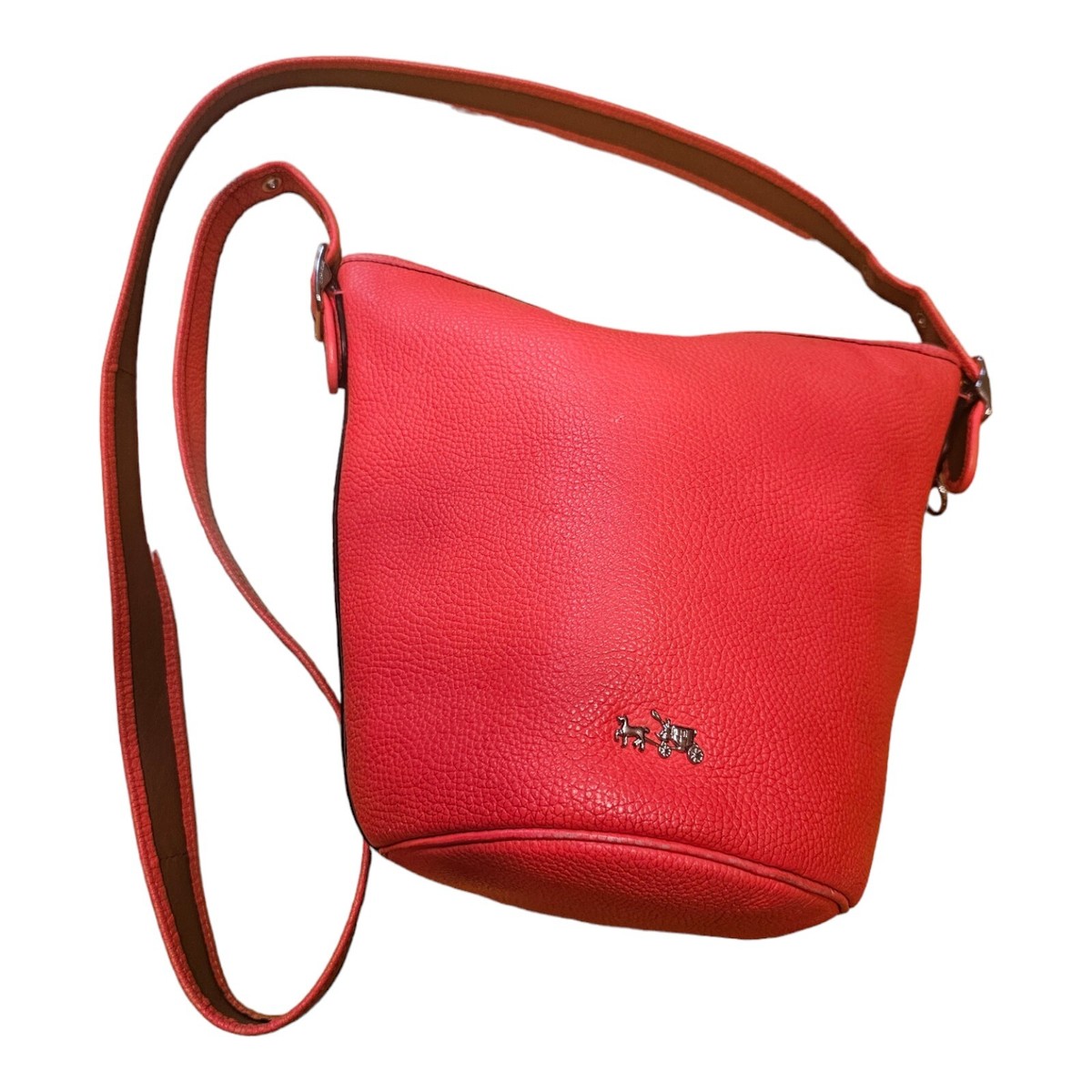 COACH NEON PINK MINI DUFFLE, POLISHED PEBBLED LEATHER, 34527 $275